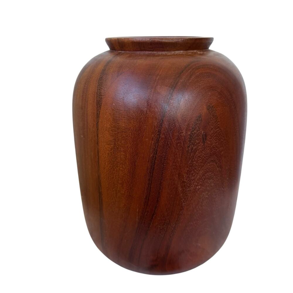 Hearth and Hand Heavy Solid Magnolia Wood Vase 10”x7”